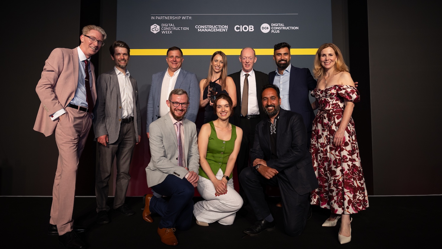 WIP - The Water Industry Printfrastructure team collect their trophy at the Digital Construction Awards 2025