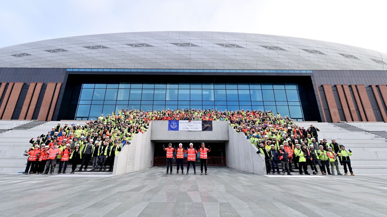 The project team at completion of the Everton stadium project.
Image: Laing O'Rourke