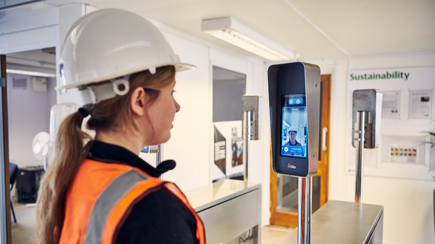 Facial recognition pods enforce on site verification. Image: MSite.