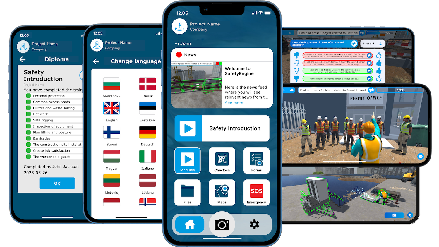 The SafetyEngine platform embeds behavioural science principles in a 3D environment that can be accessed via web or mobile in over 20 languages. Image: Ramboll.