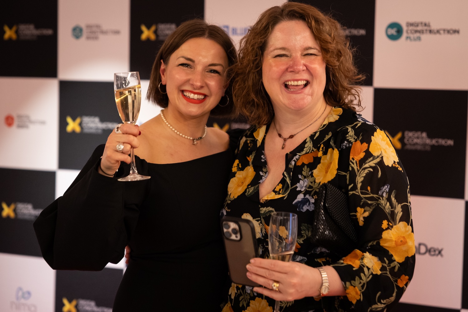 The drinks reception has guests beaming, especially Digital Construction Week's Karolina Orecchini and awards judge Dr Claire Handby. Image: © 2026 - ASV Photography Ltd. www.ASVphotos.com