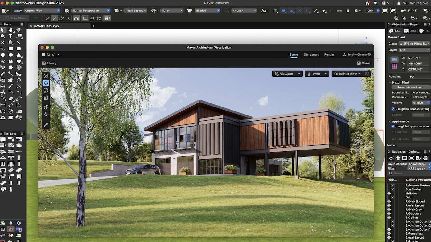 Maxon in Vectorworks. Image: Maxon.