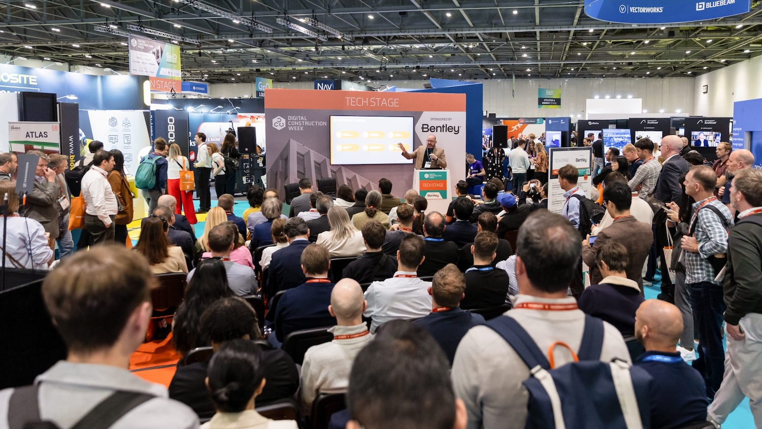 Audience watching a speaker session at Digital Construction Week. Image: Digital Construction Week