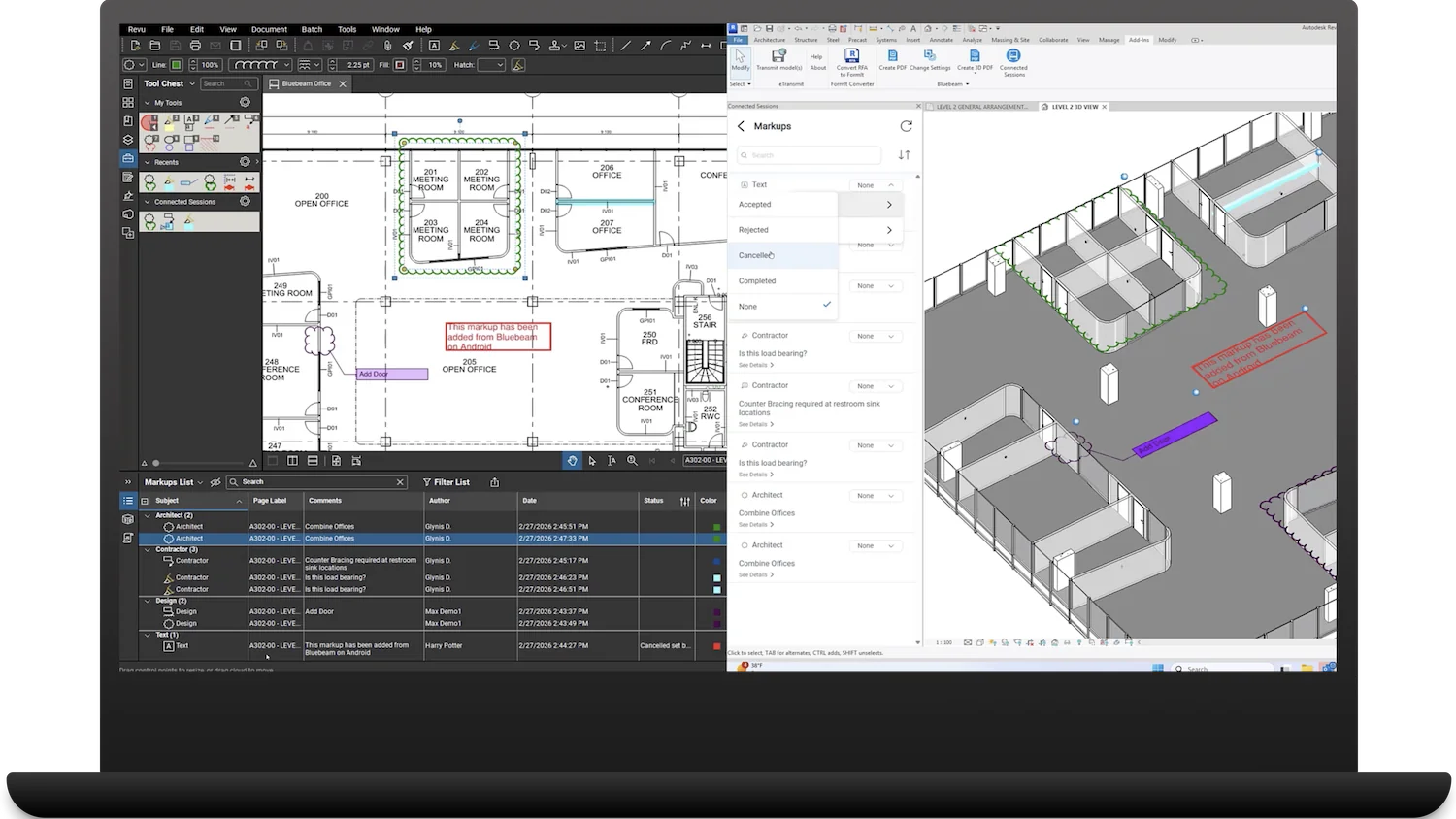 Bluebeam Max in action. Image: Bluebeam