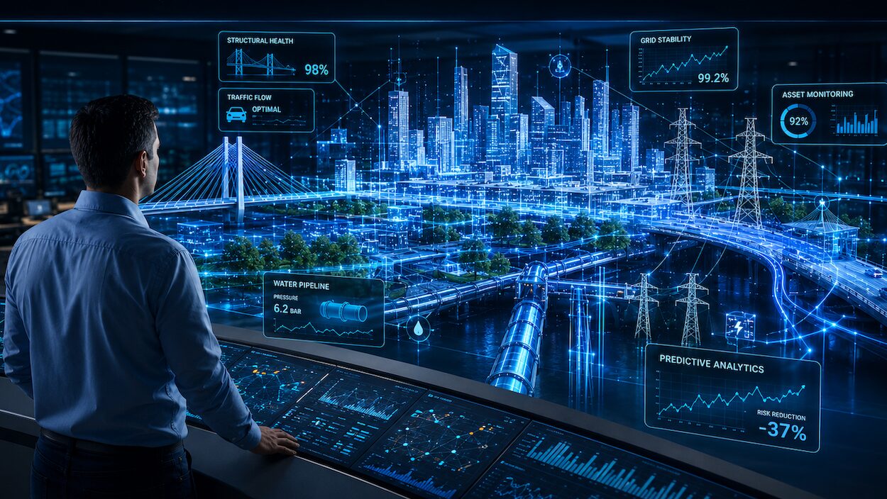 Infrastructure digital twins image. Image: DataIntelo