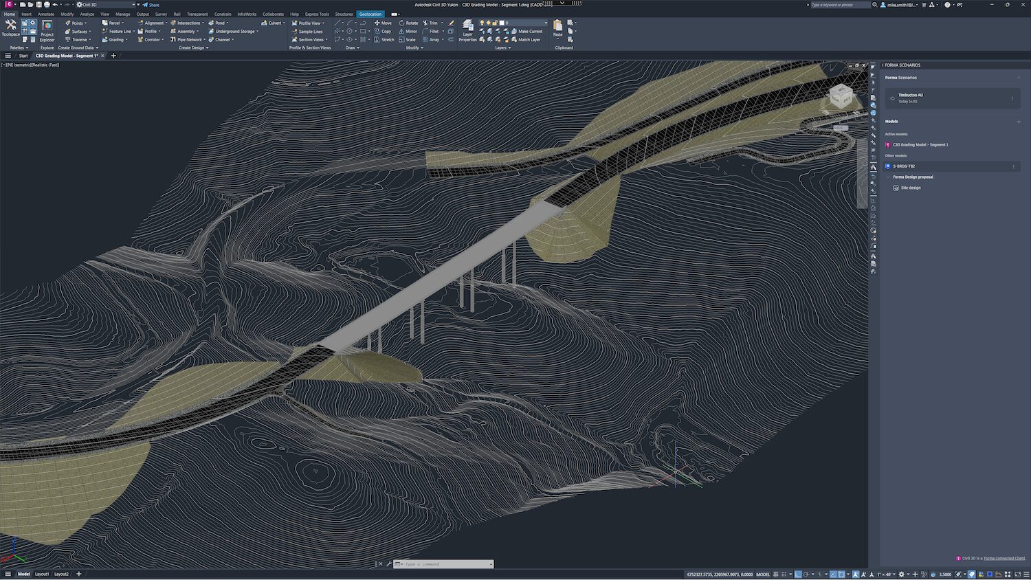 Civil 3D is now a Forma connected client. Image: Autodesk